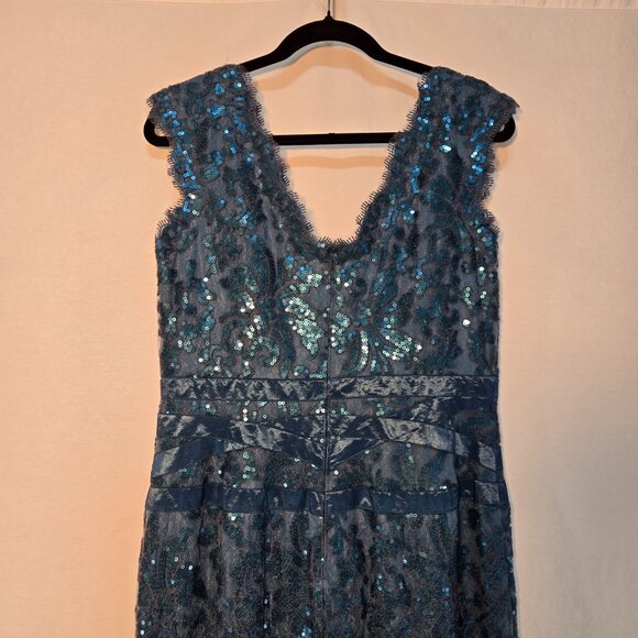 TADASHI SHOJI Special Occasions Embellished AZURE Sheath Dress Size 12 NEW TAGS! - Picture 5 of 17